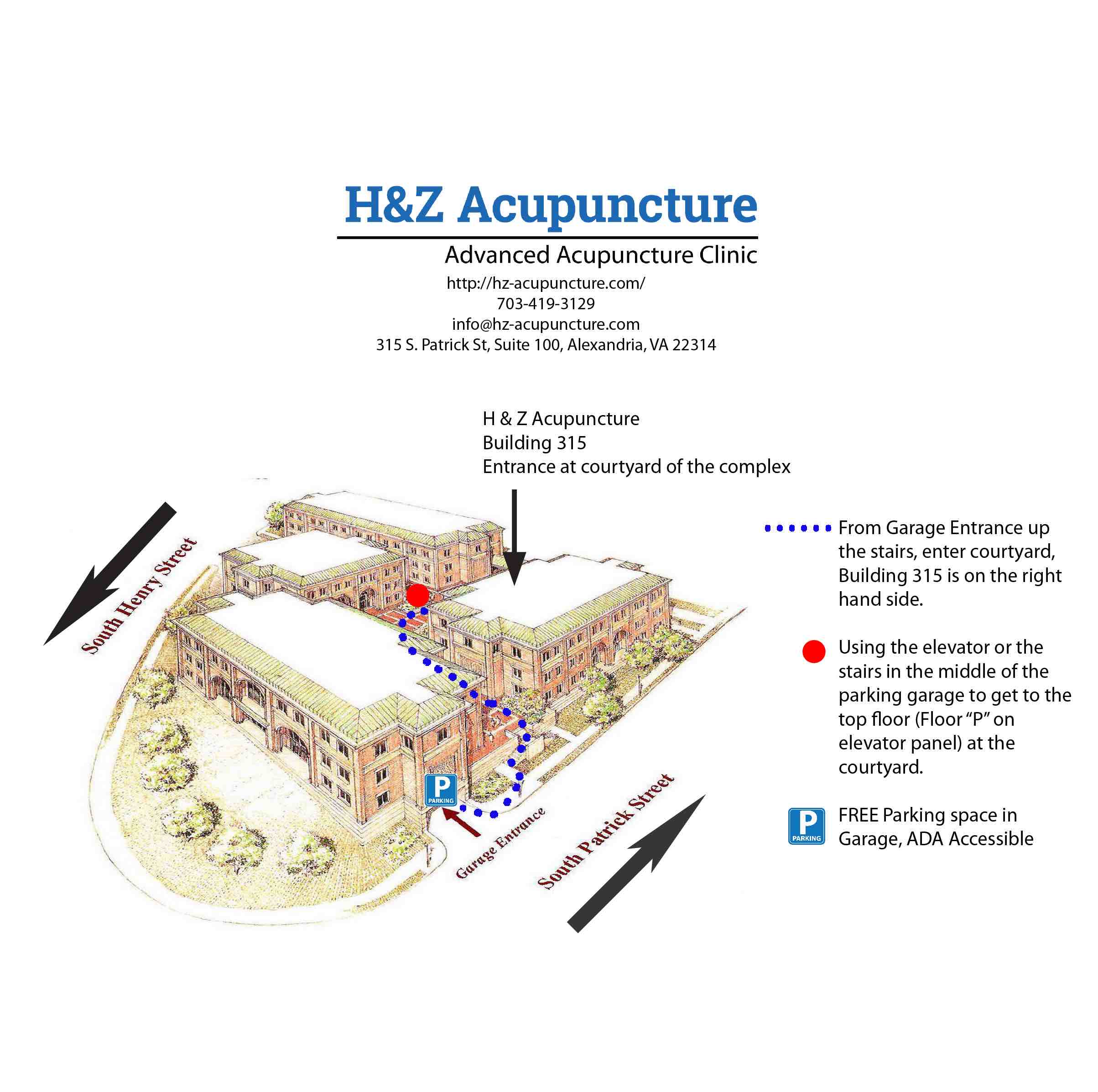 H&Z Acupuncture Entrance Direction